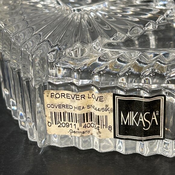 Mikasa Germany Forever Love Lead Crystal Covered Double Heart Trinket Box - Picture 3 of 6